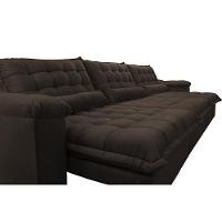 Sofá Retrátil e Reclinável 3,22m com Molas Ensacadas Cama inBox Aconchego Tecido Suede Café