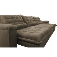 Sofá Retrátil e Reclinável 3,22m com Molas Ensacadas Cama inBox Aconchego Tecido Suede Castor