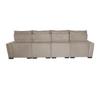 Sofá Retrátil e Reclinável 3,20m Molas Ensacadas e Costura Tripla Cama inBox Nobre Suede Bege - 6