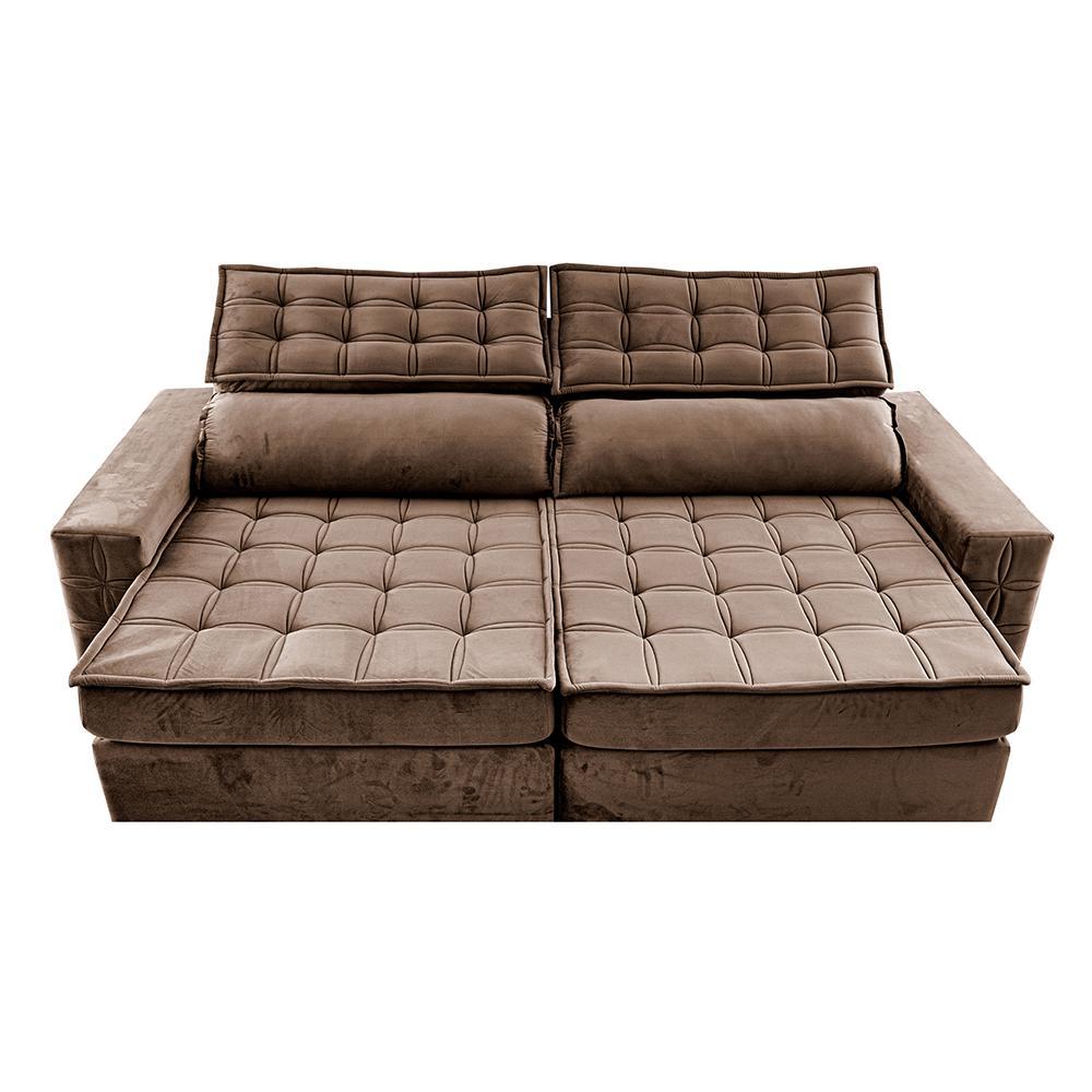 Sofá Retrátil e Reclinável 3,15m Cama inBox Big Star com SoftGel D40 Velupluma Castor - 5
