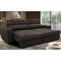 Sofá Retrátil e Reclinável 3,15m Molas Ensacadas Cama inBox Style Thermo Gel Linho Marrom - 1
