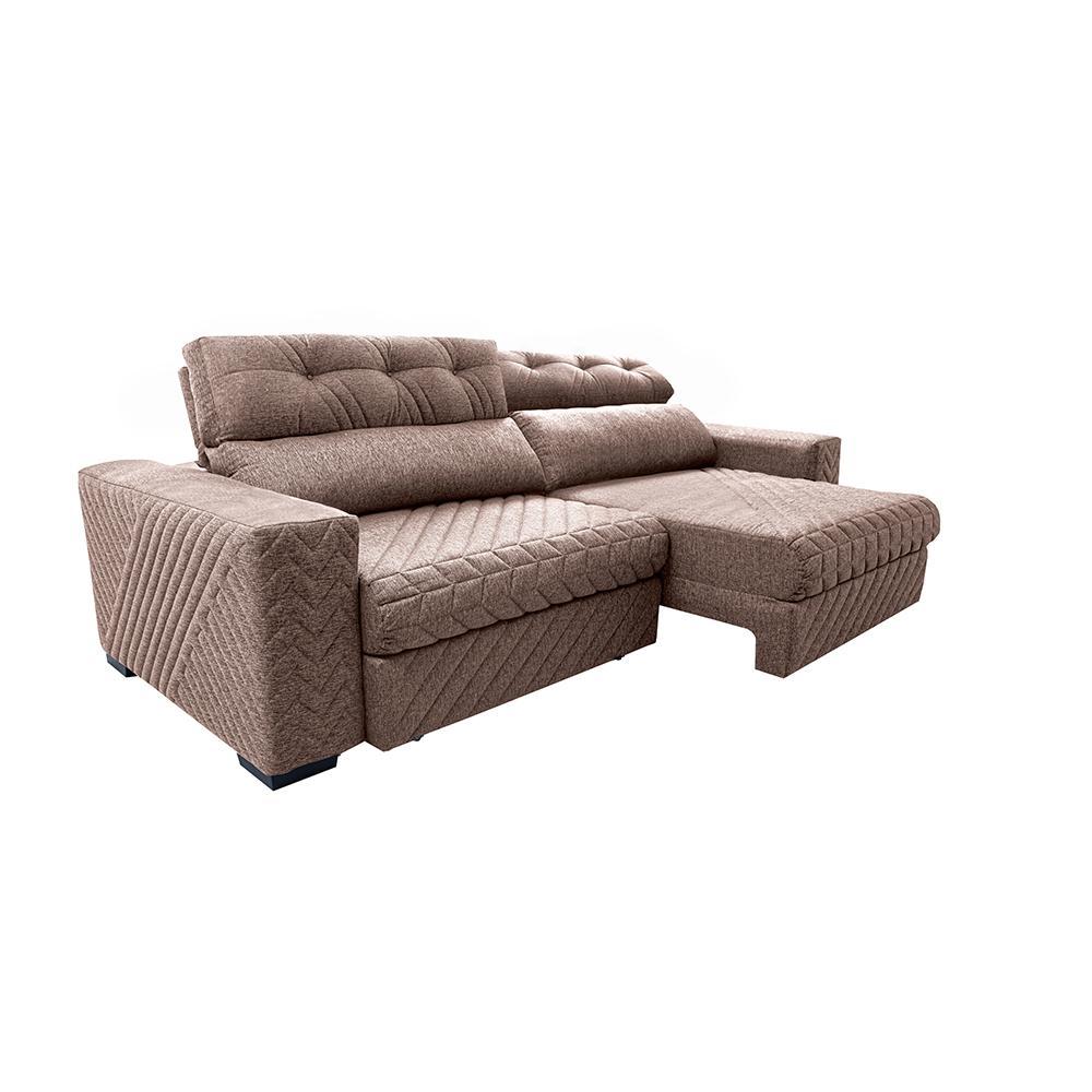 Sofá Retrátil e Reclinável 3,15m Molas Ensacadas Cama inBox Style Thermo Gel Linho Bege Escuro - 7