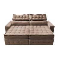 Sofá Retrátil e Reclinável 3,15m Cama inBox Big Puffer com SoftGel D40 Velupluma Castor - 5