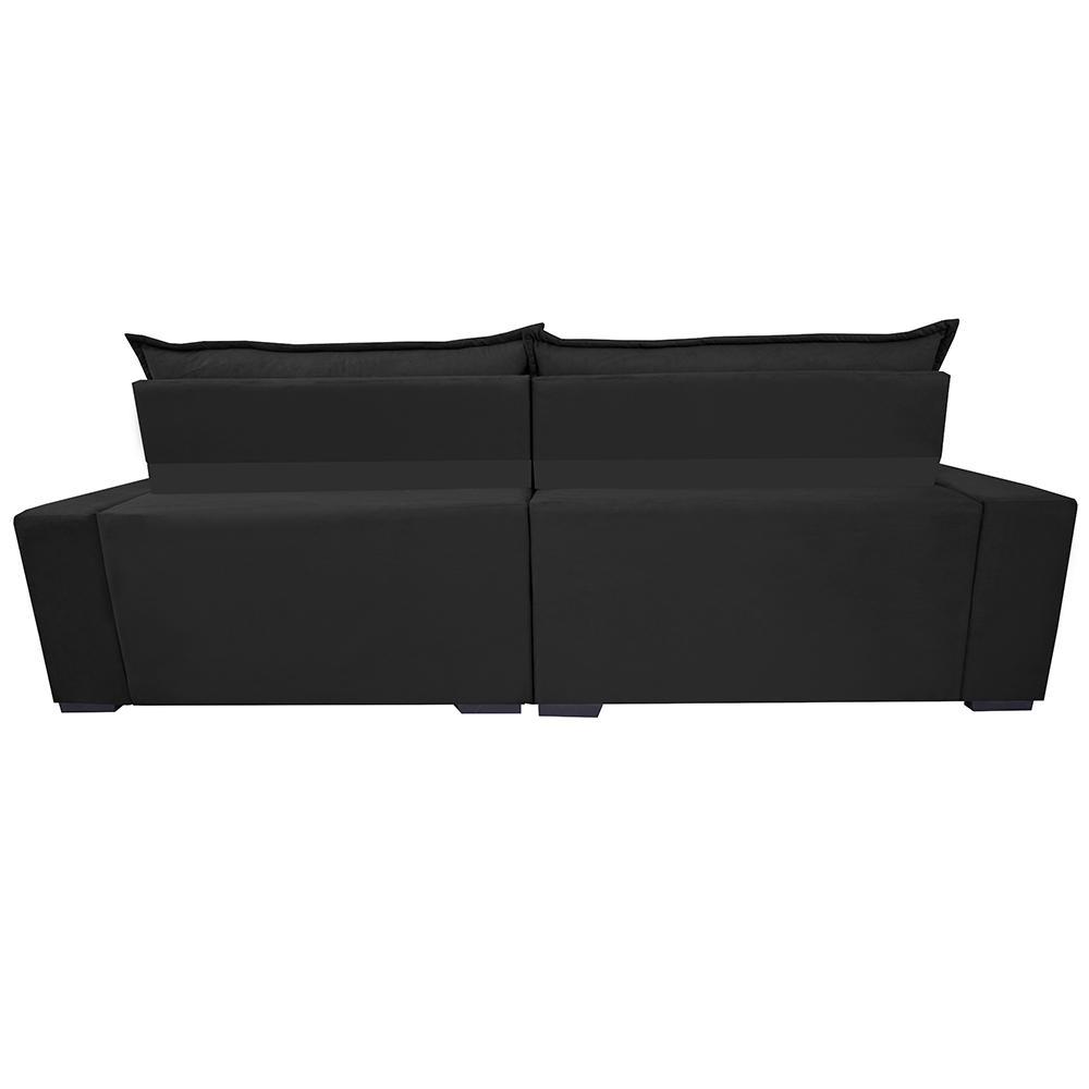 Sofá Retrátil e Reclinável 3,15m Molas Ensacadas Cama inBox Elegance com ThermoGel Velusoft Preto - 6