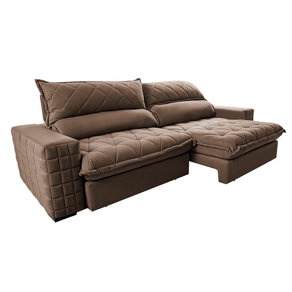 Sofá Retrátil e Reclinável 3,15m Molas Ensacadas Cama inBox Elegance com ThermoGel Velusoft Castor - 8