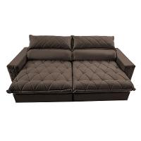 Sofá Retrátil e Reclinável 3,15m Molas Ensacadas Cama inBox Elegance com ThermoGel Velusoft Café - 5