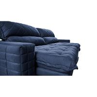 Sofá Retrátil e Reclinável 3,15m Molas Ensacadas Cama inBox Elegance com ThermoGel Velusoft Azul