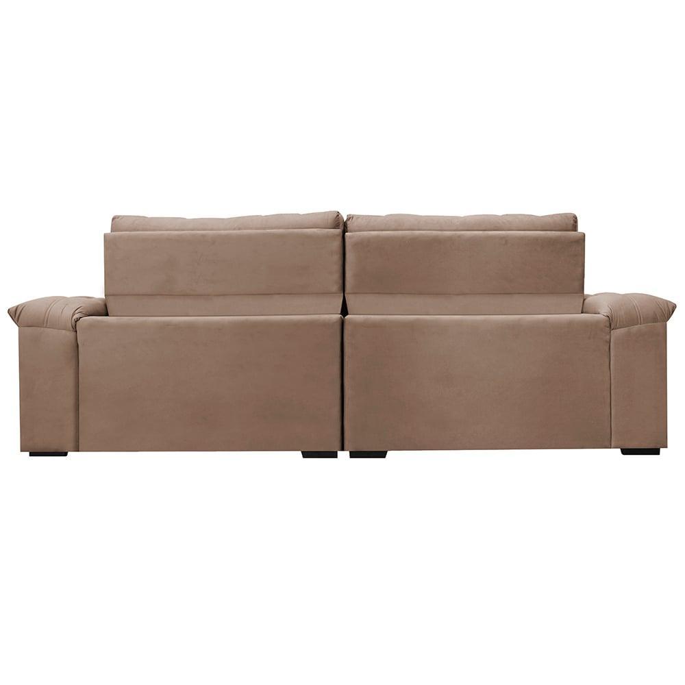 Sofá Retrátil e Reclinável 3,15m Molas Ensacadas Cama inBox Big Home com Bordado 3D Velusoft Castor - 6