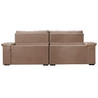 Sofá Retrátil e Reclinável 3,15m Molas Ensacadas Cama inBox Big Home com Bordado 3D Velusoft Castor - 6