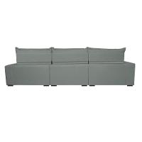 Sofá Retrátil e Reclinável 3,82m com Molas Ensacadas Cama Inbox Soft Tecido Suede Velusoft Cinza - 6