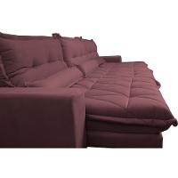 Sofá Retrátil e Reclinável 3,82m com Molas Ensacadas Cama Inbox Soft Tecido Suede Velusoft Vinho