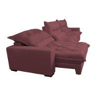 Sofá Retrátil e Reclinável 3,82m com Molas Ensacadas Cama Inbox Soft Tecido Suede Velusoft Vinho - 7