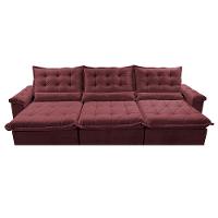 Sofá Retrátil e Reclinável 3,55m Cama inBox Big Fresh com SoftGel D40 Velupluma Vinho - 5