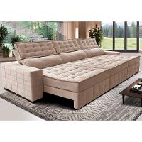 Sofá Retrátil e Reclinável 3,55m Cama inBox Big Puffer com SoftGel D40 Velupluma Bege - 1