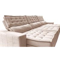 Sofá Retrátil e Reclinável 3,55m Cama inBox Big Puffer com SoftGel D40 Velupluma Bege