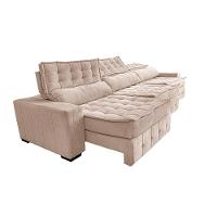 Sofá Retrátil e Reclinável 3,55m Cama inBox Big Puffer com SoftGel D40 Velupluma Bege - 7