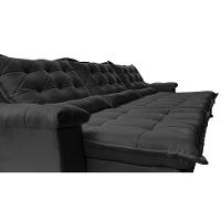 Sofá Retrátil e Reclinável 3,55m Cama inBox Big Fresh com SoftGel D40 Velupluma Preto