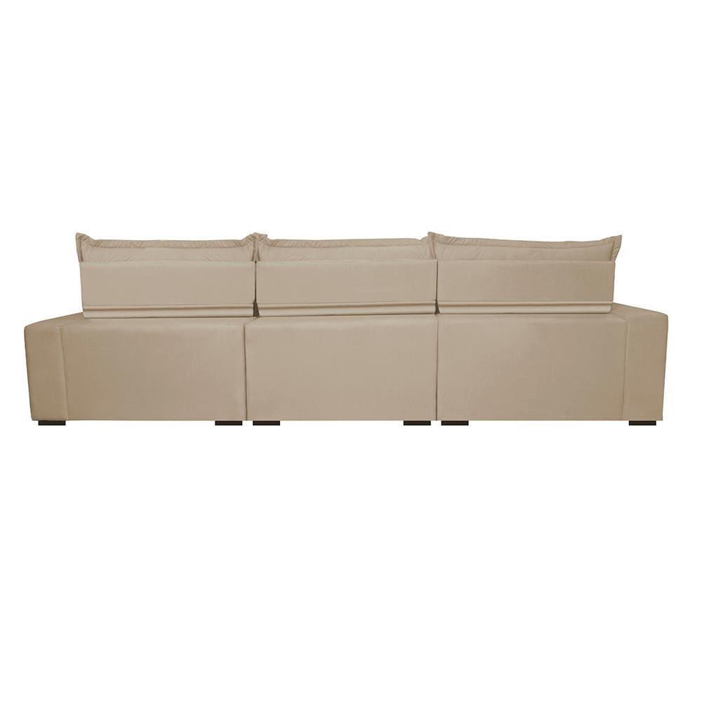Sofá Retrátil e Reclinável 3,82m com Molas Ensacadas Cama Inbox Soft Tecido Suede Velusoft Castor - 6