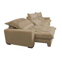 Sofá Retrátil e Reclinável 3,82m com Molas Ensacadas Cama Inbox Soft Tecido Suede Velusoft Castor - 7