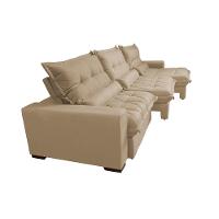 Sofá Retrátil e Reclinável 3,82m com Molas Ensacadas Cama Inbox Soft Tecido Suede Velusoft Castor - 8