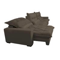 Sofá Retrátil e Reclinável 3,82m com Molas Ensacadas Cama Inbox Soft Tecido Suede Velusoft Café - 7