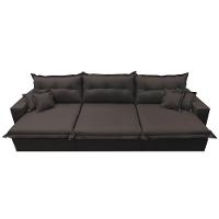 Sofá Retrátil e Reclinável 3,82m com Molas Ensacadas Cama inBox Prime Tecido Linho Marrom - 5