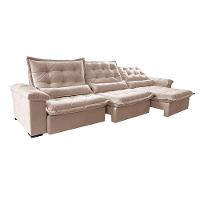 Sofá Retrátil e Reclinável 3,55m Cama inBox Big Fresh com SoftGel D40 Velupluma Bege - 8