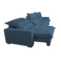 Sofá Retrátil e Reclinável 3,52m com Molas Ensacadas Cama Inbox Soft Tecido Suede Velusoft Azul - 7