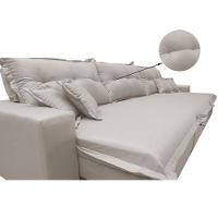 Sofá Retrátil e Reclinável 3,82m com Molas Ensacadas Cama inBox Prime Tecido Linho Bege Claro