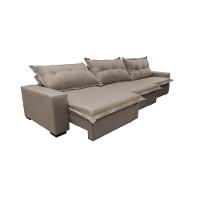 Sofá Retrátil e Reclinável 3,82m com Molas Ensacadas Cama inBox Prime Tecido Linho Bege Escuro - 7