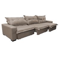 Sofá Retrátil e Reclinável 3,52m com Molas Ensacadas Cama inBox Prime Tecido Linho Bege Escuro - 8