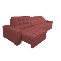 Sofá Retrátil e Reclinável 3,82m com Molas Ensacadas Cama Inbox Gold Tecido Suede Velusoft Vermelho - 7