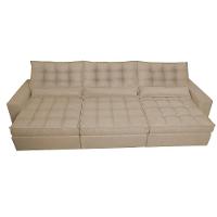 Sofá Retrátil e Reclinável 3,82m com Molas Ensacadas Cama Inbox Gold Tecido Suede Velusoft Castor - 5