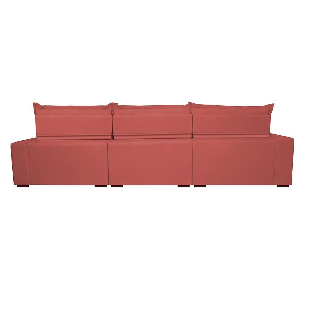 Sofá Retrátil e Reclinável 3,52m com Molas Ensacadas Cama Inbox Soft Tecido Suede Velusoft Vermelho - 6