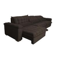 Sofá Retrátil e Reclinável 3,52m com Molas Ensacadas Cama inBox Aconchego Tecido Velusoft Café - 7