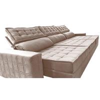 Sofá Retrátil e Reclinável 3,55m Cama inBox Big Star com SoftGel D40 Velupluma Bege