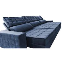 Sofá Retrátil e Reclinável 3,55m Cama inBox Big Star com SoftGel D40 Velupluma Azul