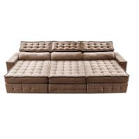 Sofá Retrátil e Reclinável 3,55m Cama inBox Big Puffer com SoftGel D40 Velupluma Castor - 5