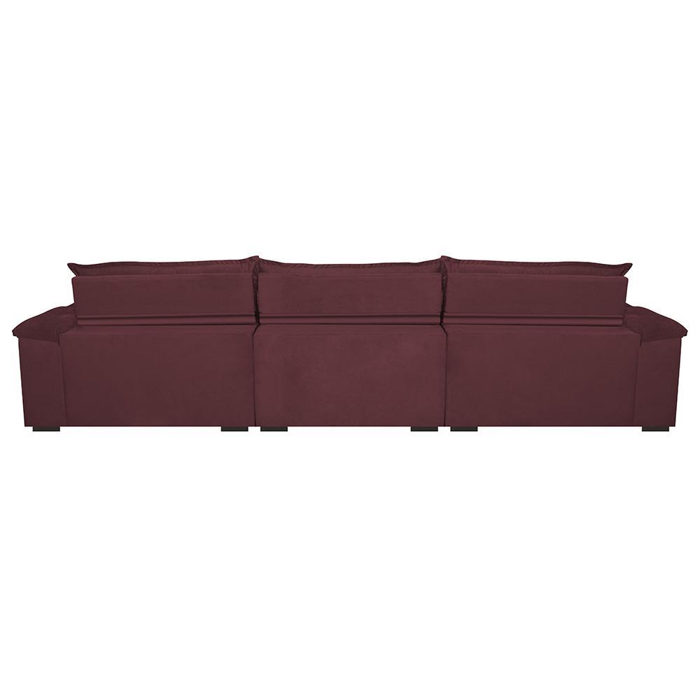 Sofá Retrátil e Reclinável 3,22m com Molas Ensacadas Cama inBox Aconchego Tecido Suede Vinho - 6