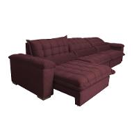 Sofá Retrátil e Reclinável 3,22m com Molas Ensacadas Cama inBox Aconchego Tecido Suede Vinho - 8