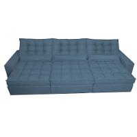 Sofá Retrátil e Reclinável 3,82m com Molas Ensacadas Cama Inbox Gold Tecido Suede Velusoft Azul - 5