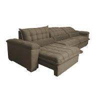 Sofá Retrátil e Reclinável 3,82m com Molas Ensacadas Cama inBox Aconchego Tecido Velusoft Castor - 7