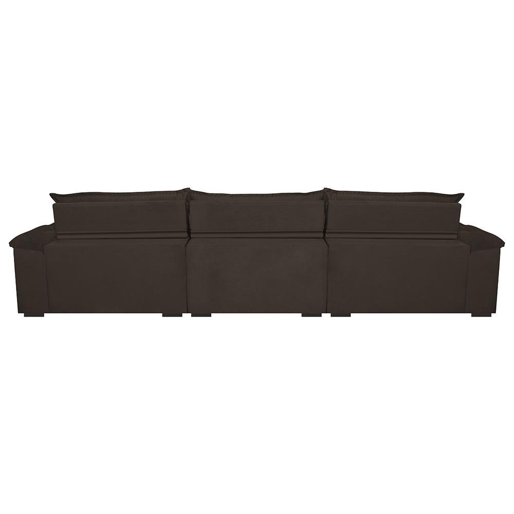 Sofá Retrátil e Reclinável 3,82m com Molas Ensacadas Cama inBox Aconchego Tecido Velusoft Café - 6