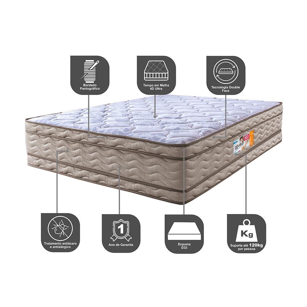 Colchão Casal OrtoFirm 138x188x32 Double Face Espuma D33 Dourado - 3