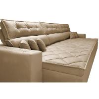 Sofá Retrátil e Reclinável 3,82m Austin com Molas no Assento Tecido Suede Velusoft Castor
