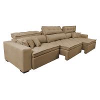 Sofá Retrátil e Reclinável 3,82m Austin com Molas no Assento Tecido Suede Velusoft Castor - 8