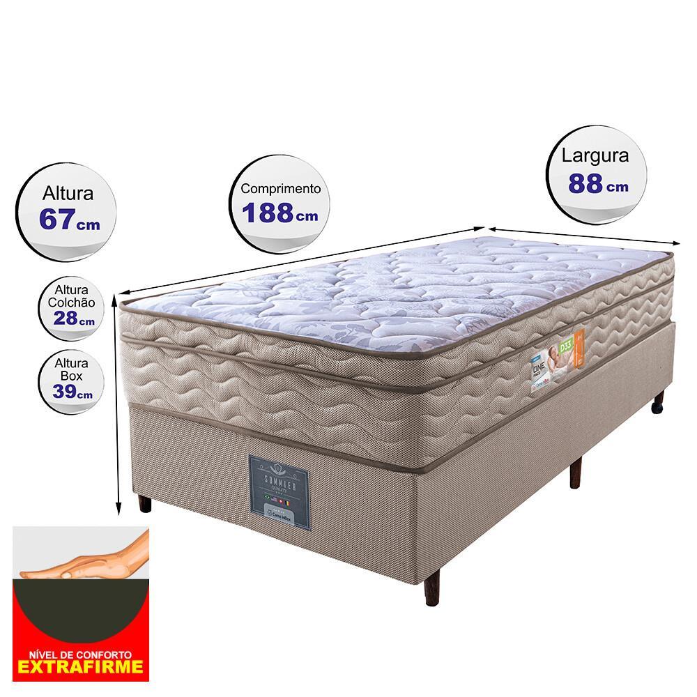 Cama Box Solteiro Colchão OrtoFirm + Box 88x188x67 One Face Espuma D33 Dourado - 2