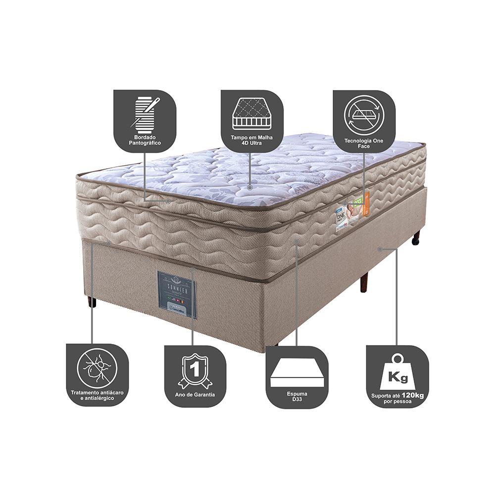 Cama Box Solteiro Colchão OrtoFirm + Box 88x188x67 One Face Espuma D33 Dourado - 3
