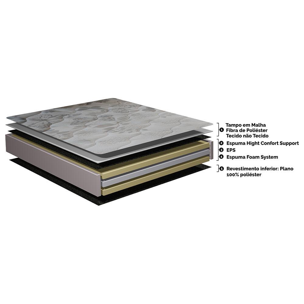Cama Box Solteiro Colchão OrtoFirm + Box 88x188x67 One Face Espuma D33 Dourado - 6