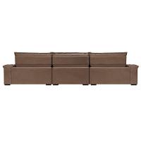 Sofá Retrátil e Reclinável 4,15m Molas Ensacadas Cama inBox Big Space com Bordado 3D Velusoft Castor - 6